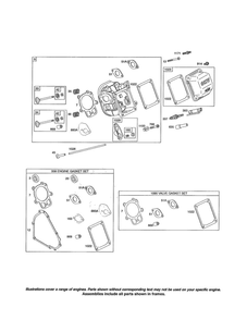 Head Cylinder/Gasket Sets Diagram and Parts List for 21T200 0110-0116 Briggs and Stratton Engine